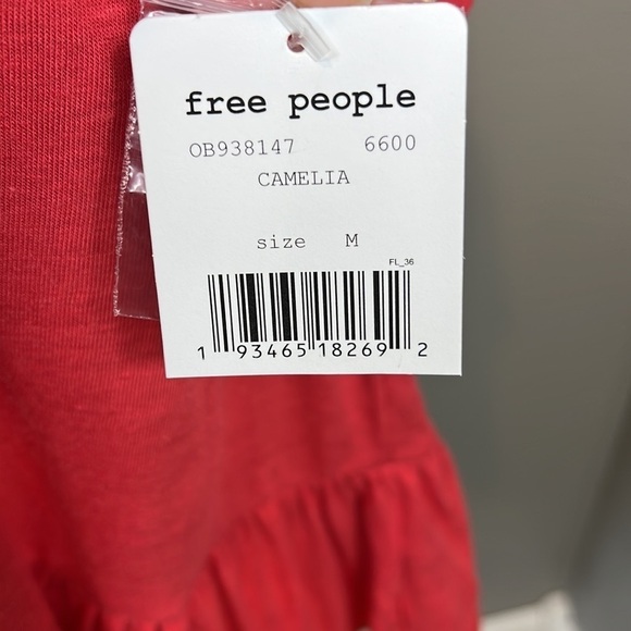 Free People Red Ruffled Top - Picture 7 of 9